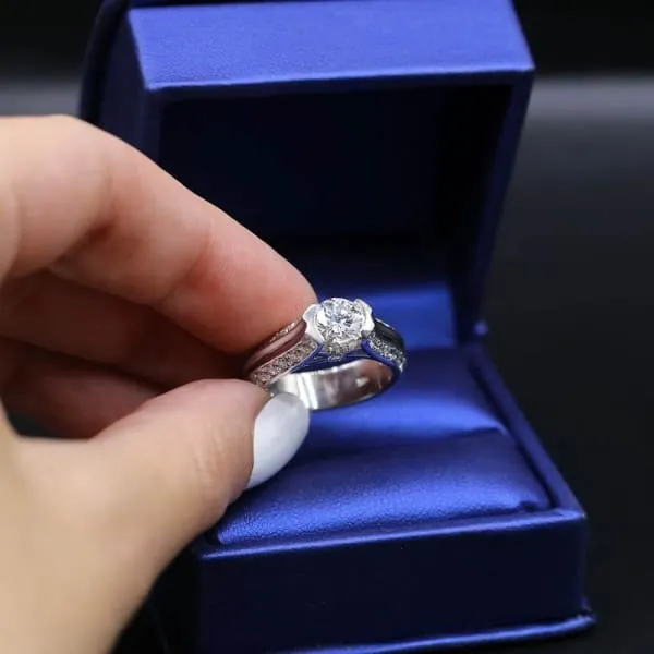 Diamond Source NYC Unique Diamond Engagement Ring Set in 14K White Gold 161ct tw Round Brilliant Natural Diamonds Rings Diamond Source NYC Unique Diamond Engagement Ring Set in 14K White Gold 161ct tw Round Brilliant Natural Diamonds Rings