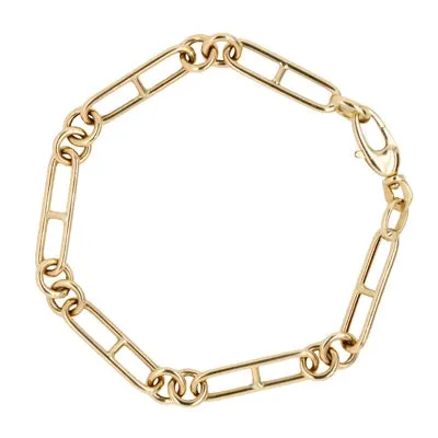 Doves 14K Yellow Gold Stretch Paper Clip Bracelet Doves Bracelets