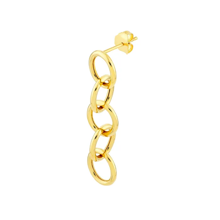 Earrings Croghans 14K Yellow Gold Round Link Endless Dangle Earrings