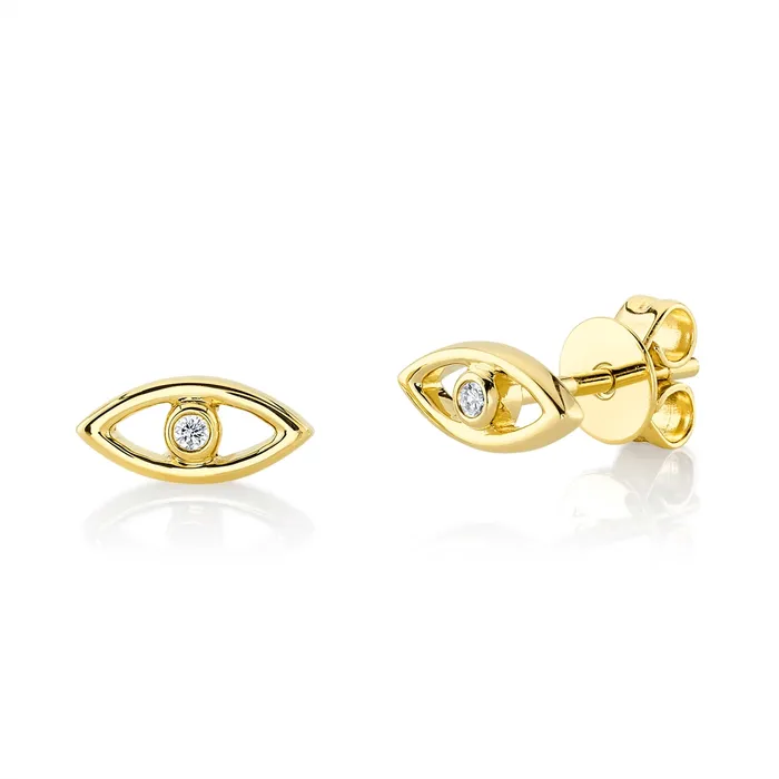 Earrings Meierotto Jewelers 14K Yellow Gold Diamond Eye Stud Earrings
