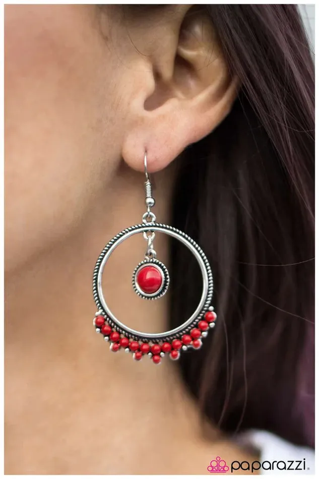 Earrings Paparazzi Earring Dance Party Red Paparazzi Jewelry
