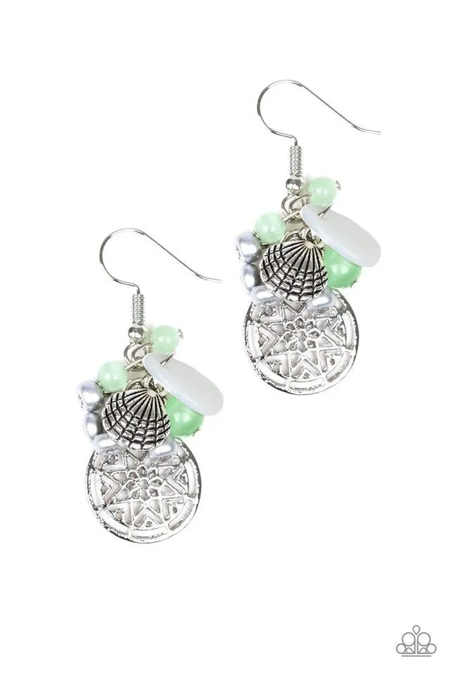 Earrings Paparazzi Earring Ocean Oracle Green Paparazzi Jewelry