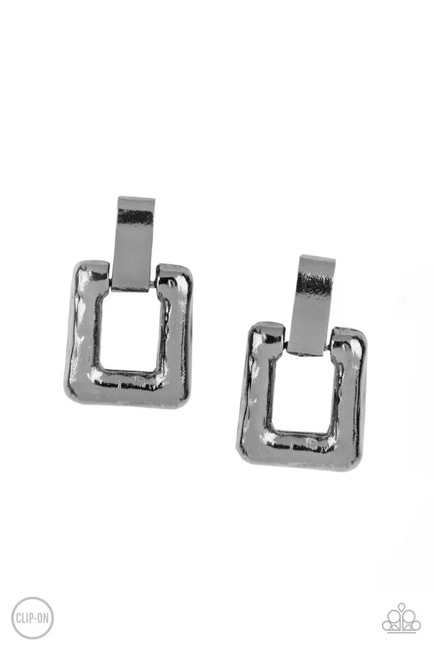 Earrings Paparazzi Jewelry Paparazzi Earring 15 Minutes of FRAME Black