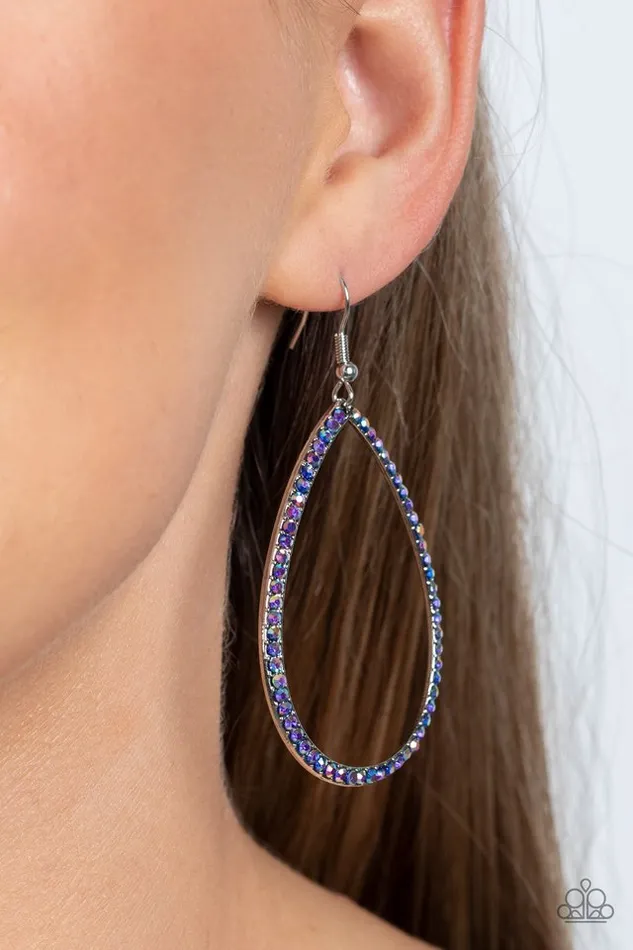 Earrings Paparazzi Jewelry Paparazzi Earring Black Tie Optional Blue
