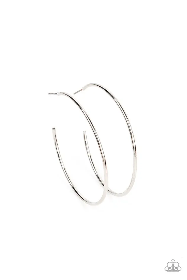 Earrings Paparazzi Jewelry Paparazzi Earring Can I Get a HOOP HOOP Silver Earrings Paparazzi Jewelry Paparazzi Earring Can I Get a HOOP HOOP Silver
