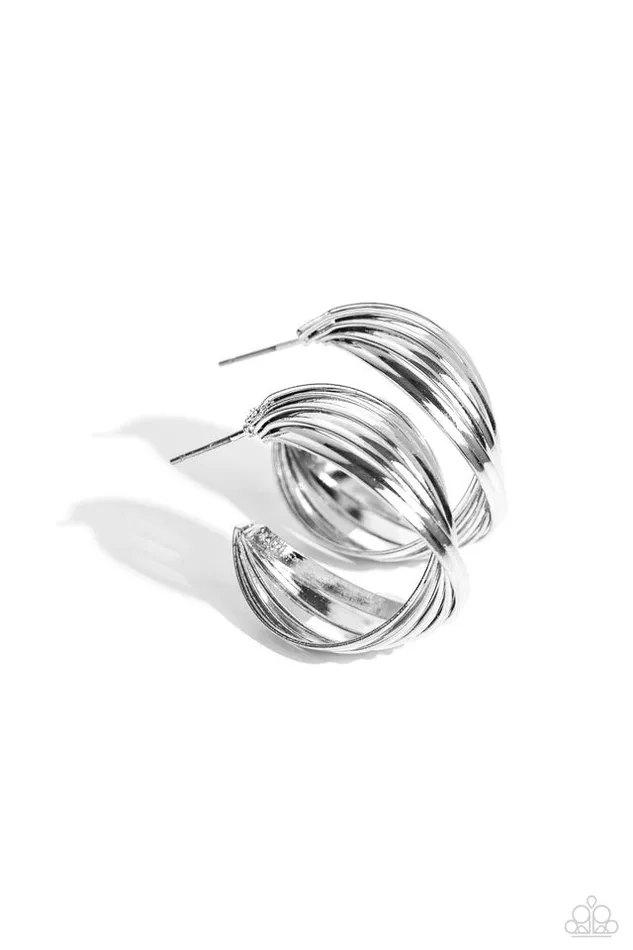 Earrings Paparazzi Jewelry Paparazzi Earring Curvy and Worthy Silver Earrings Paparazzi Jewelry Paparazzi Earring Curvy and Worthy Silver