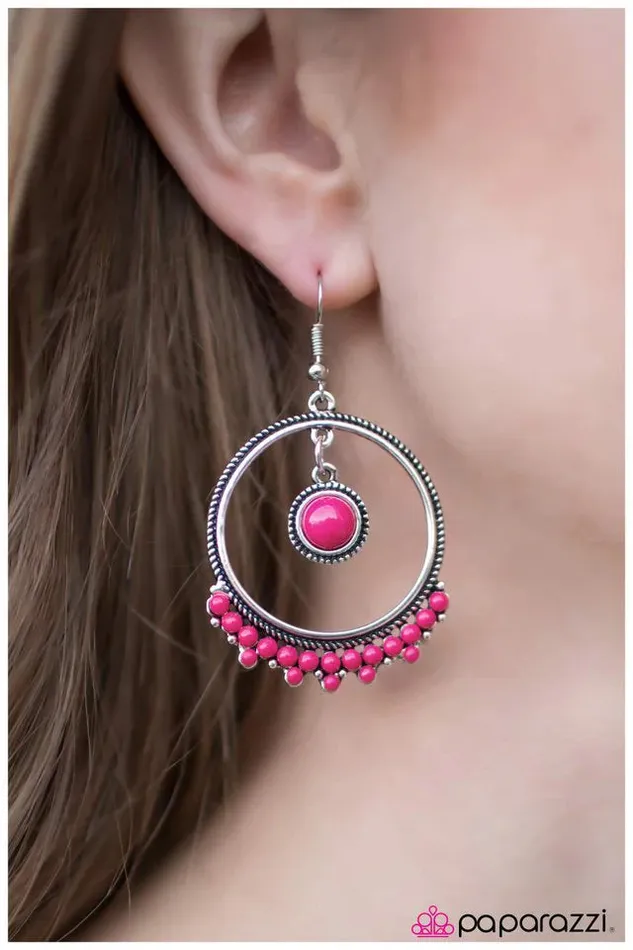 Earrings Paparazzi Jewelry Paparazzi Earring Dance Party Pink