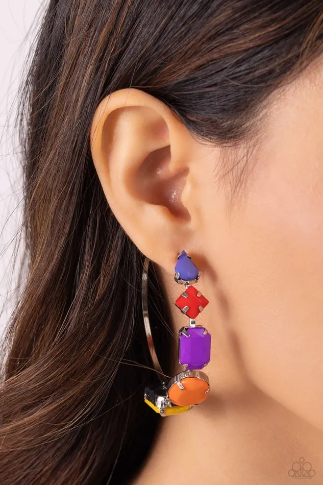 Earrings Paparazzi Jewelry Paparazzi Earring Geometric Gamer Multi