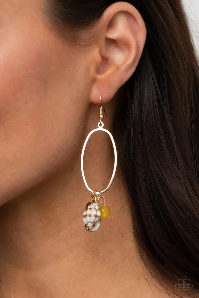 Earrings Paparazzi Jewelry Paparazzi Earring Golden Grotto Yellow