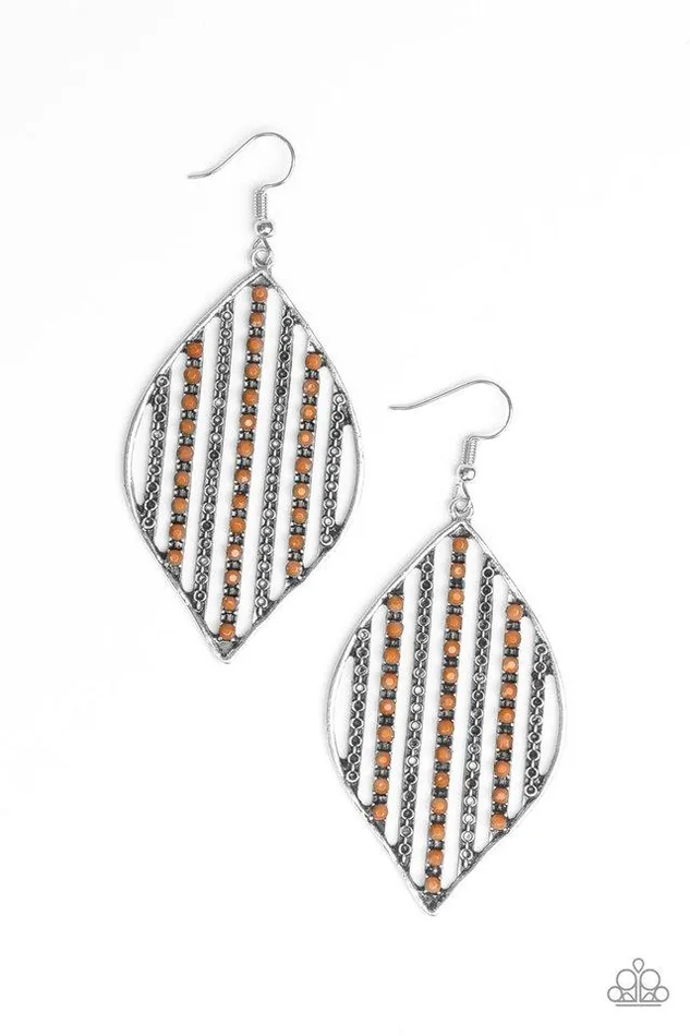 Earrings Paparazzi Jewelry Paparazzi Earring Leaf Motif Brown