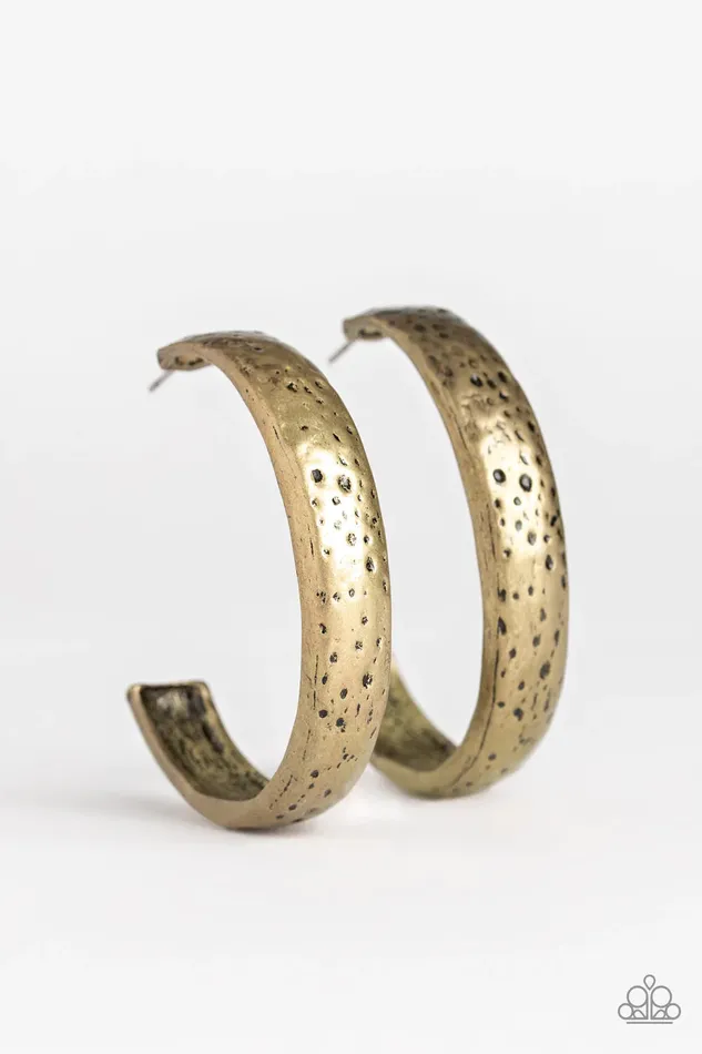 Earrings Paparazzi Jewelry Paparazzi Earring Rustic Revolution Brass