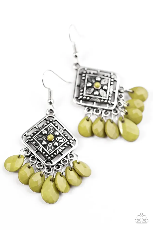 Earrings Paparazzi Jewelry Paparazzi Earring San Diego Spree Green
