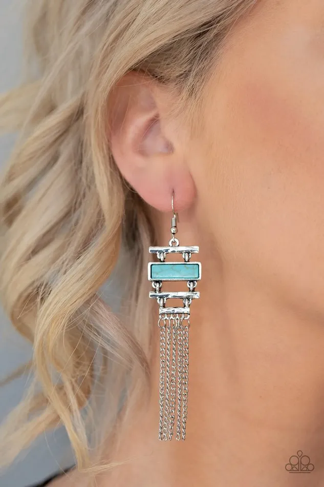 Earrings Paparazzi Jewelry Paparazzi Earring Stone Dwellings Blue
