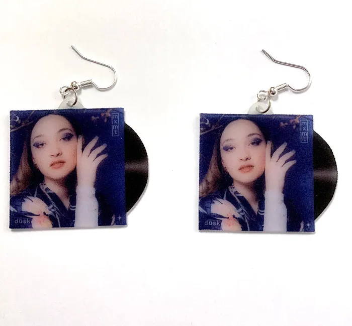 Earrings Sam Makes Things Mxmtoon Dawn and Dusk Collection of Vinyl Albums Handmade Earrings