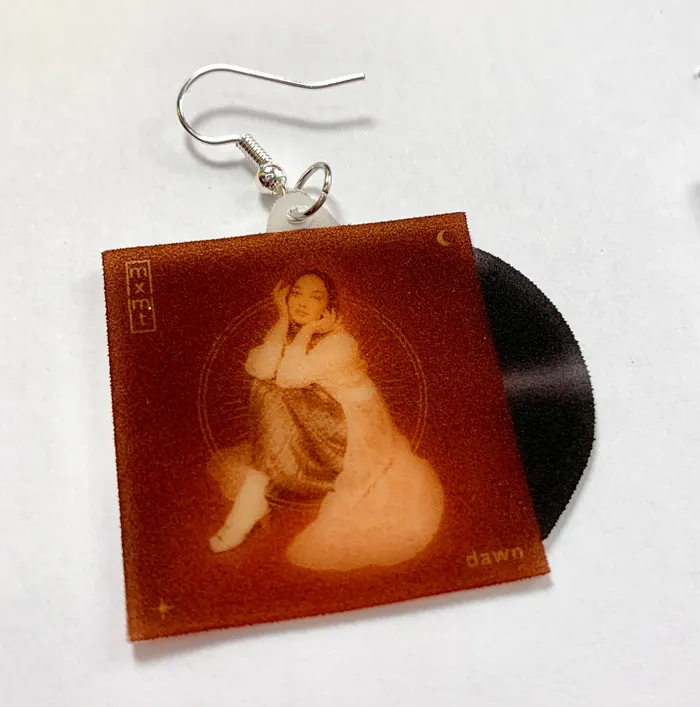 Earrings Sam Makes Things Mxmtoon Dawn and Dusk Collection of Vinyl Albums Handmade Earrings