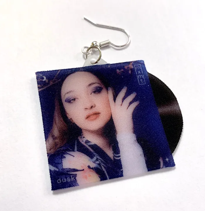 Earrings Sam Makes Things Mxmtoon Dawn and Dusk Collection of Vinyl Albums Handmade Earrings