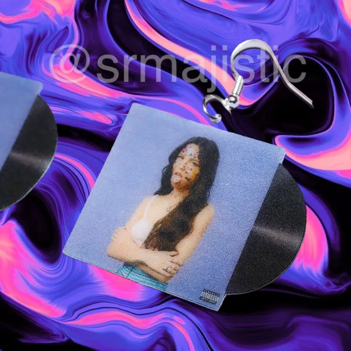 Earrings Sam Makes Things Olivia Rodrigo SOUR Vinyl Album Handmade Earrings