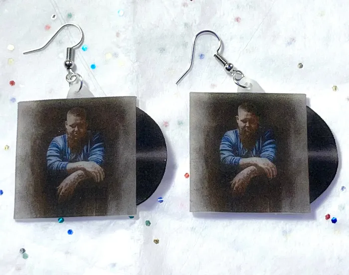 Earrings Sam Makes Things Rag N Bone Man Human Vinyl Album Handmade Earrings