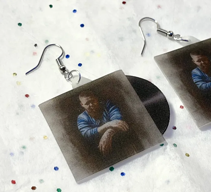 Earrings Sam Makes Things Rag N Bone Man Human Vinyl Album Handmade Earrings