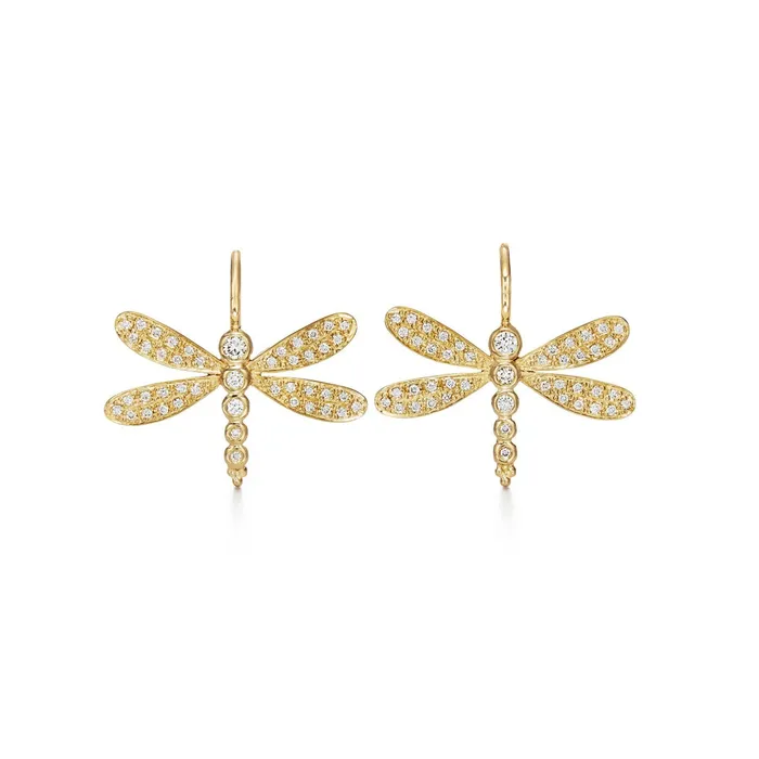 Earrings Temple St Clair Temple St Clair Diamond Dragonfly Earrings