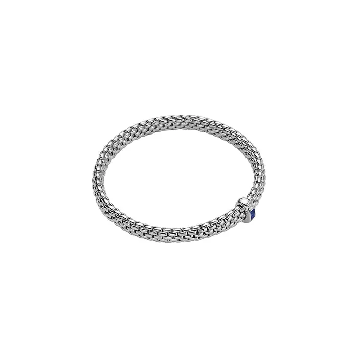 FOPE Bracelets Fope 18K White Gold Vendome Collection Sapphire and Diamond Bracelet Medium Size