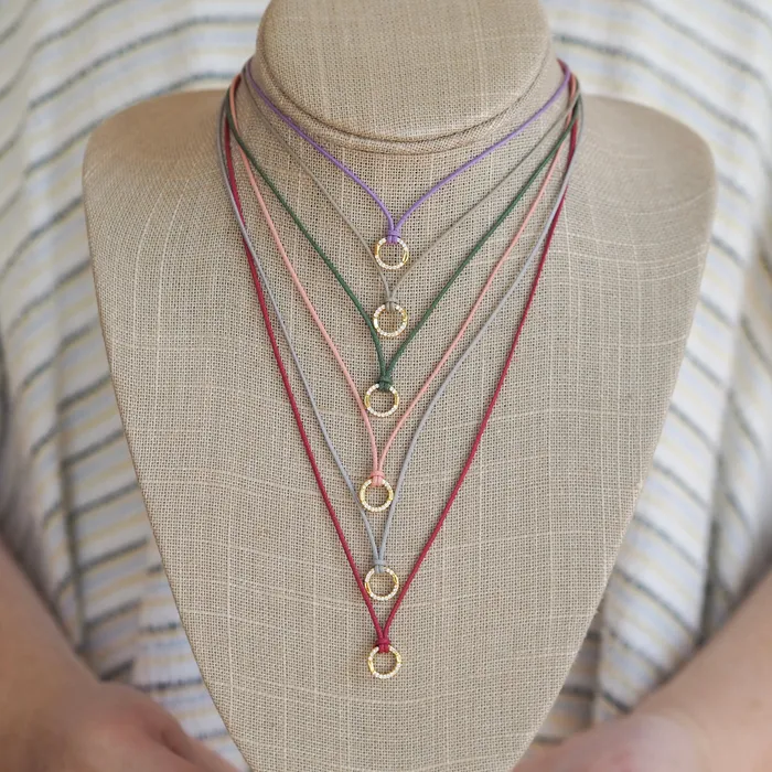 Goldbug Charm Clasp Waxed Cord Necklace Goldbug Collection Necklaces
