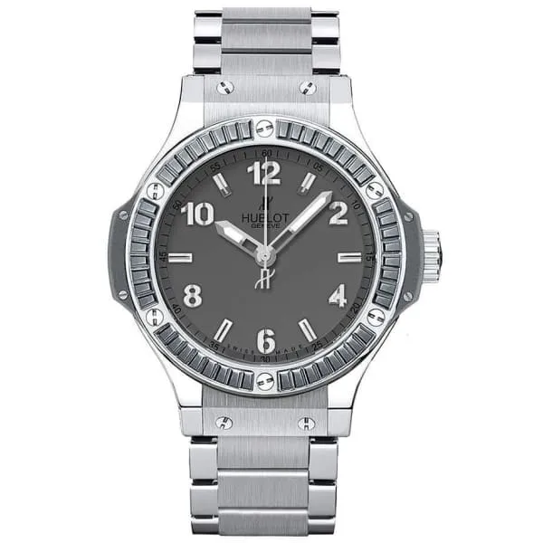 Hublot Big Bang Earl Gray 38mm Watch Ref 361ST5010ST1912 Grey Dial Hematite Bezel Stainless Steel Bracelet Hublot Bracelets Hublot Big Bang Earl Gray 38mm Watch Ref 361ST5010ST1912 Grey Dial Hematite Bezel Stainless Steel Bracelet Hublot Bracelets