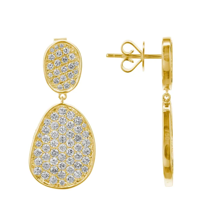 Meierotto Jewelers Earrings 18K Yellow Gold Diamond Dangle Earrings