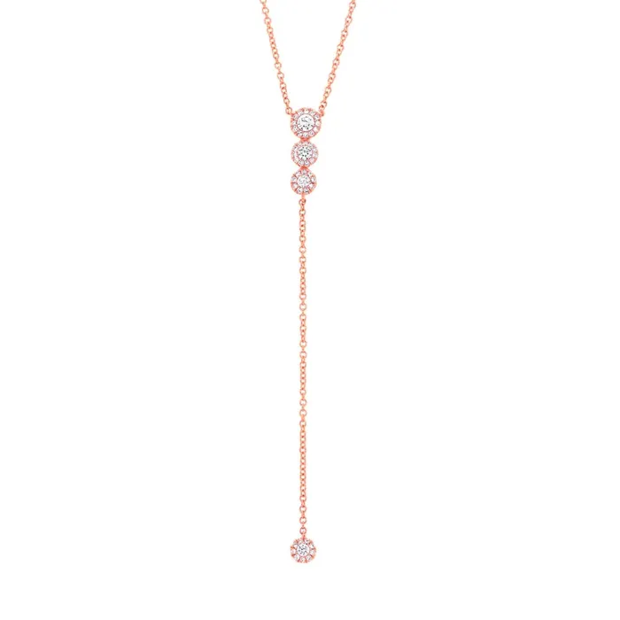 Meierotto Jewelers Necklaces 14K Rose Gold Diamond Lariat Necklace