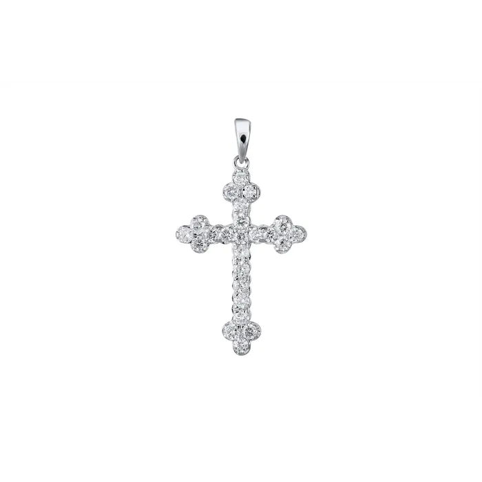 Meierotto Jewelers Necklaces 14K White Gold Diamond Cross Pendant