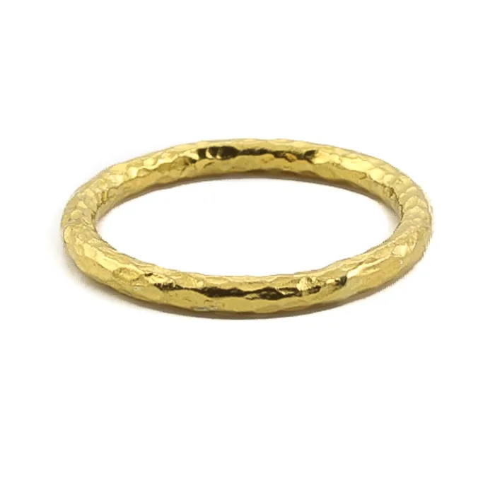 Meierotto Jewelers Rings 24K Yellow Gold 2mm Hammered Band