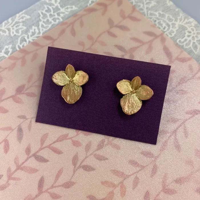 Michael Michaud Earrings Hydrangea Petal Post Earrings