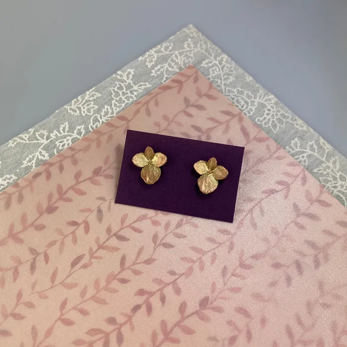 Michael Michaud Earrings Hydrangea Petal Post Earrings