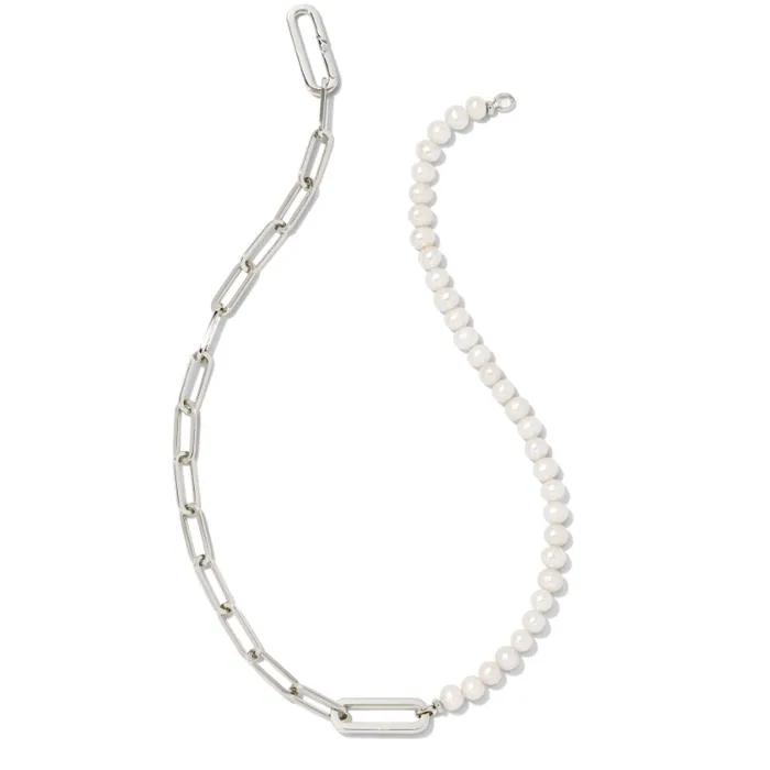 Necklaces Kendra Scott Kendra Scott Ashton Half Chain Necklace with White Pearl Necklaces Kendra Scott Kendra Scott Ashton Half Chain Necklace with White Pearl