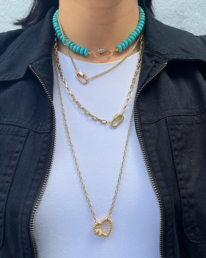 Necklaces Marla Aaron Marla Aaron 14K Gold 3 Loop Rolo Chain Necklace