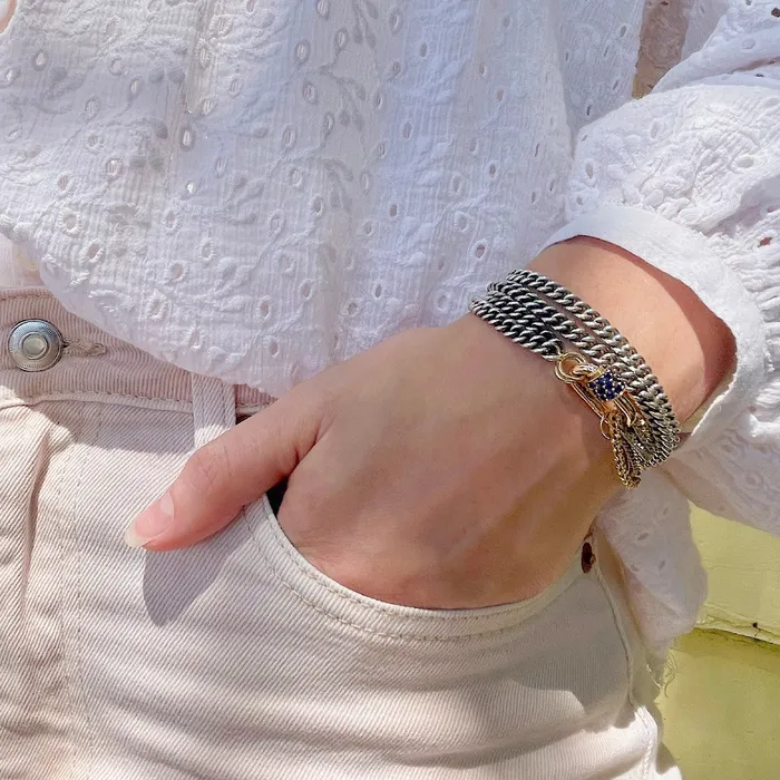 Necklaces Marla Aaron Silver Heavy Curb Chain Necklace Marla Aaron