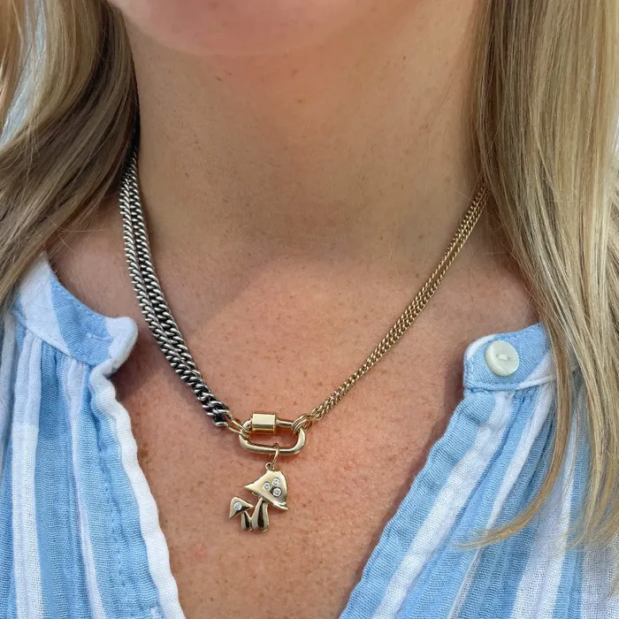 Necklaces Marla Aaron Silver Heavy Curb Chain Necklace Marla Aaron