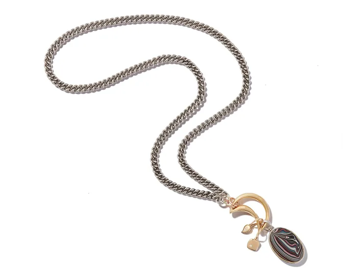 Necklaces Marla Aaron Silver Heavy Curb Chain Necklace Marla Aaron