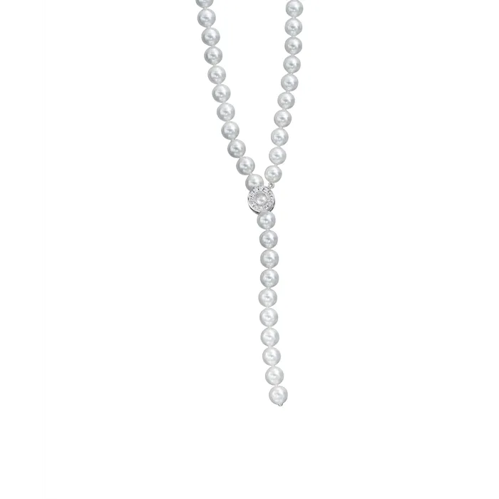 Necklaces Mikimoto 18K White Gold Akoya Pearl Lariat Necklace with Diamonds Mikimoto Necklaces Mikimoto 18K White Gold Akoya Pearl Lariat Necklace with Diamonds Mikimoto