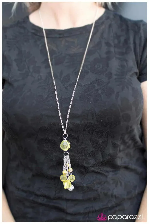 Necklaces Paparazzi Jewelry Paparazzi Necklace Crystal Collision Yellow