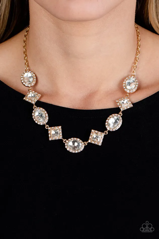 Necklaces Paparazzi Jewelry Paparazzi Necklace Diamond of the Season Gold
