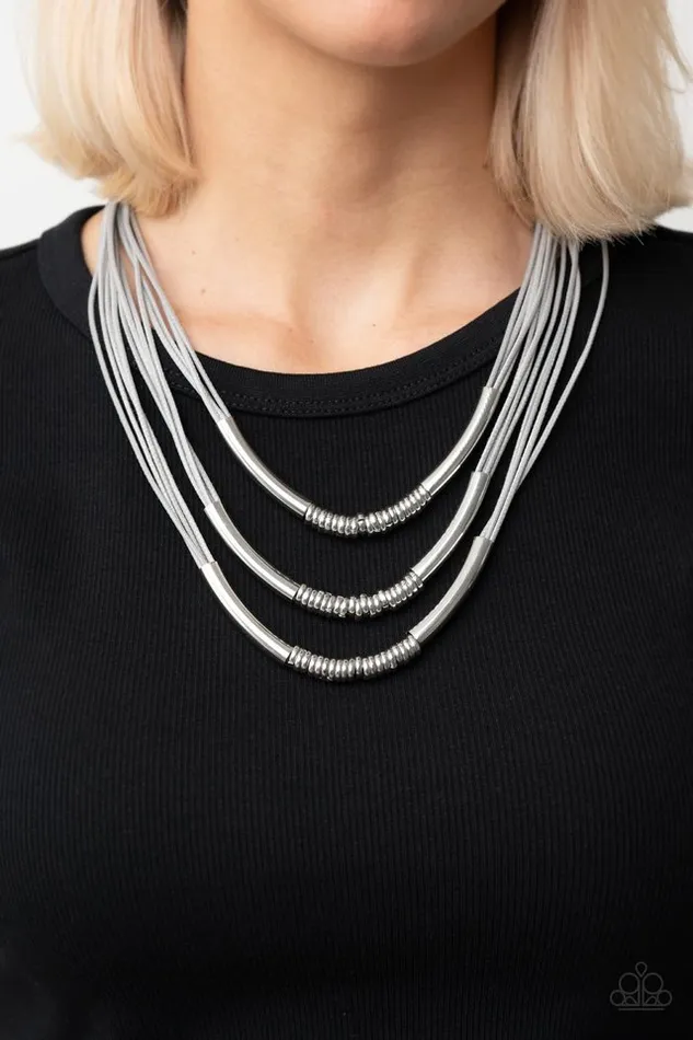 Necklaces Paparazzi Jewelry Paparazzi Necklace Mechanical Mania Silver