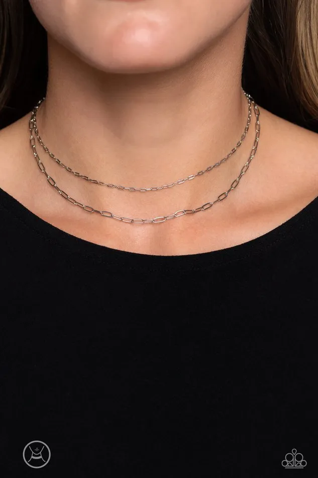 Necklaces Paparazzi Jewelry Paparazzi Necklace Polished Paperclips Silver