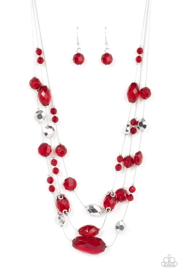 Necklaces Paparazzi Jewelry Paparazzi Necklace Prismatic Pose Red