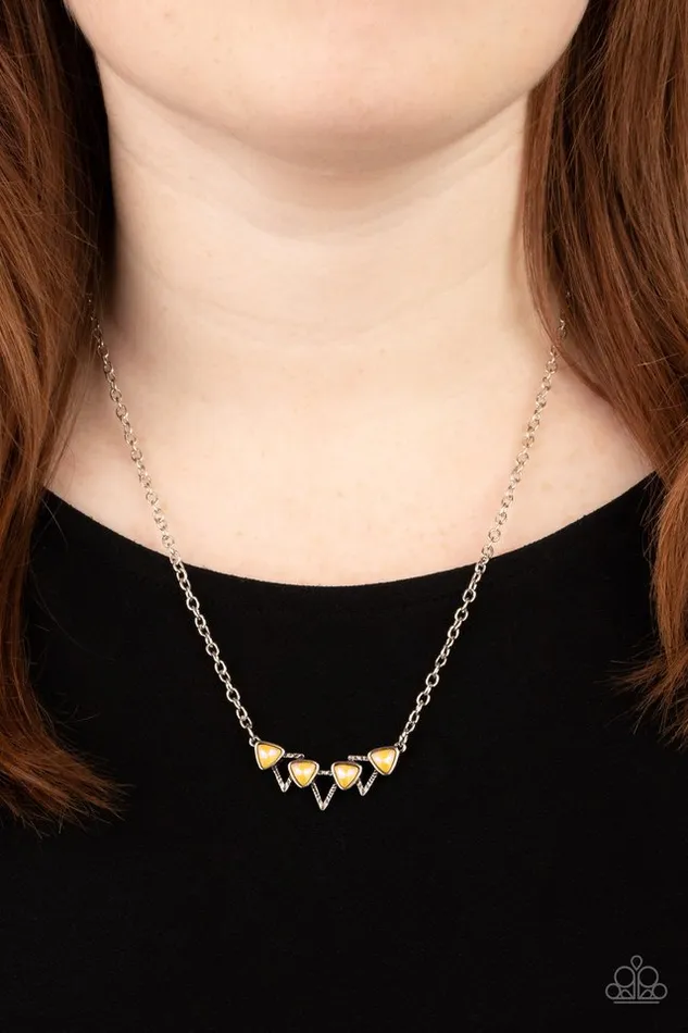 Necklaces Paparazzi Jewelry Paparazzi Necklace Pyramid Prowl Yellow