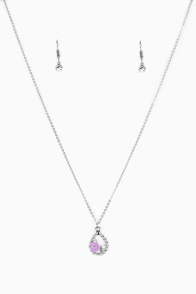 Necklaces Paparazzi Jewelry Paparazzi Necklace Serene Spring Showers Purple