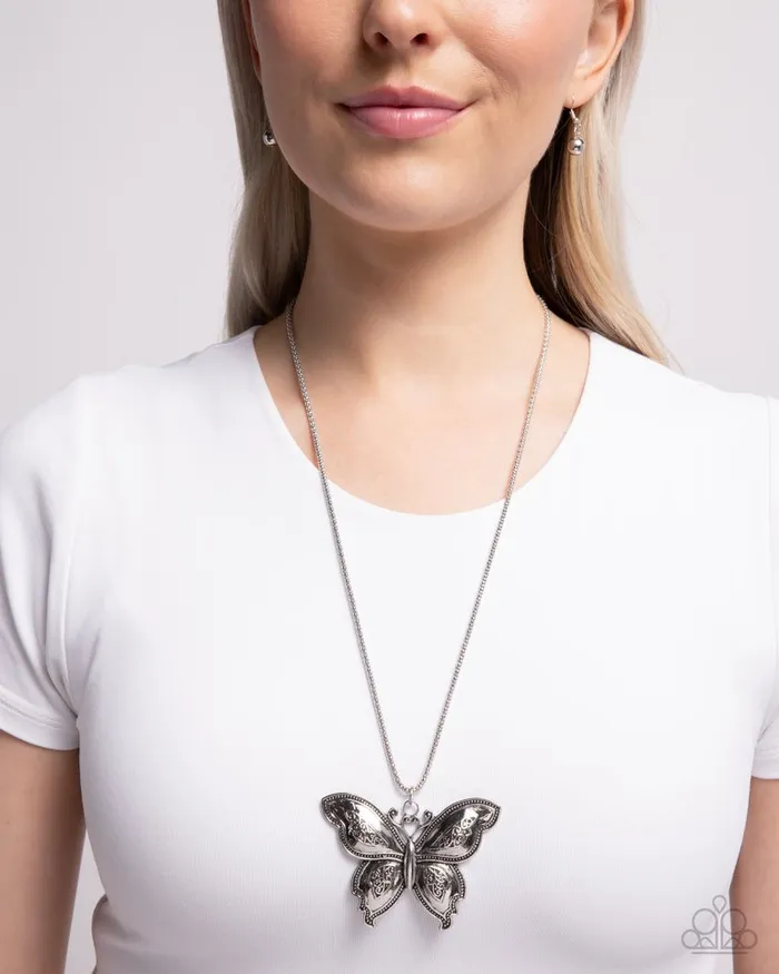 Necklaces Paparazzi Necklace Aerial Attraction Silver Paparazzi Jewelry