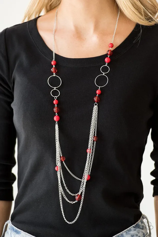 Necklaces Paparazzi Necklace Bubbly Bright Red Paparazzi Jewelry