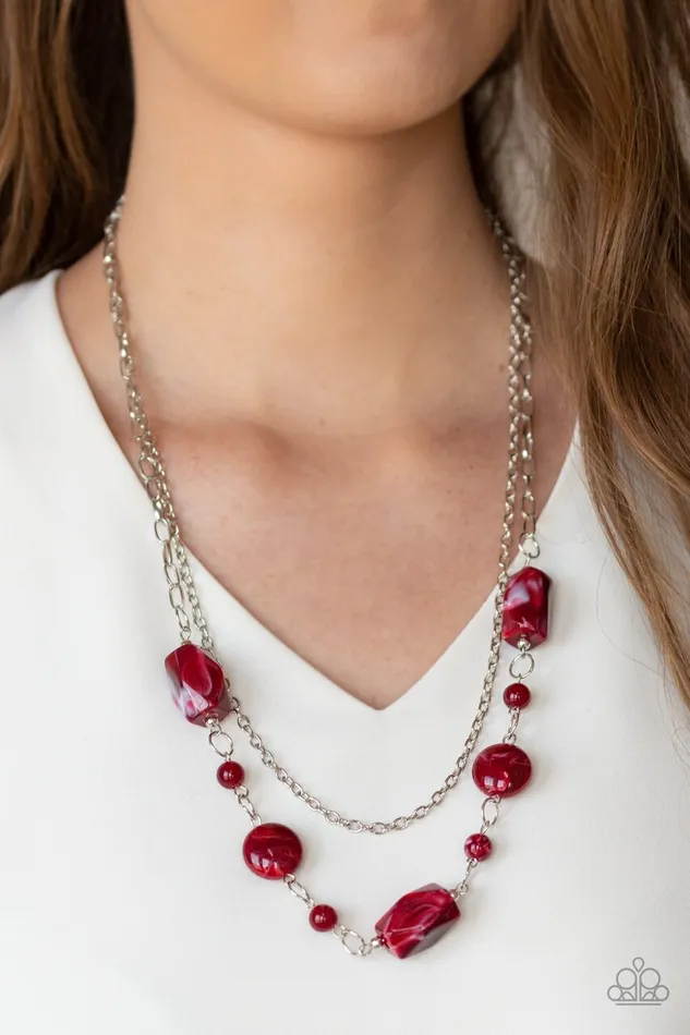 Necklaces Paparazzi Necklace Colorfully Cosmopolitan Red Paparazzi Jewelry