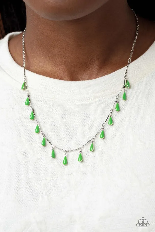 Necklaces Paparazzi Necklace DropDead Dance Green Paparazzi Jewelry